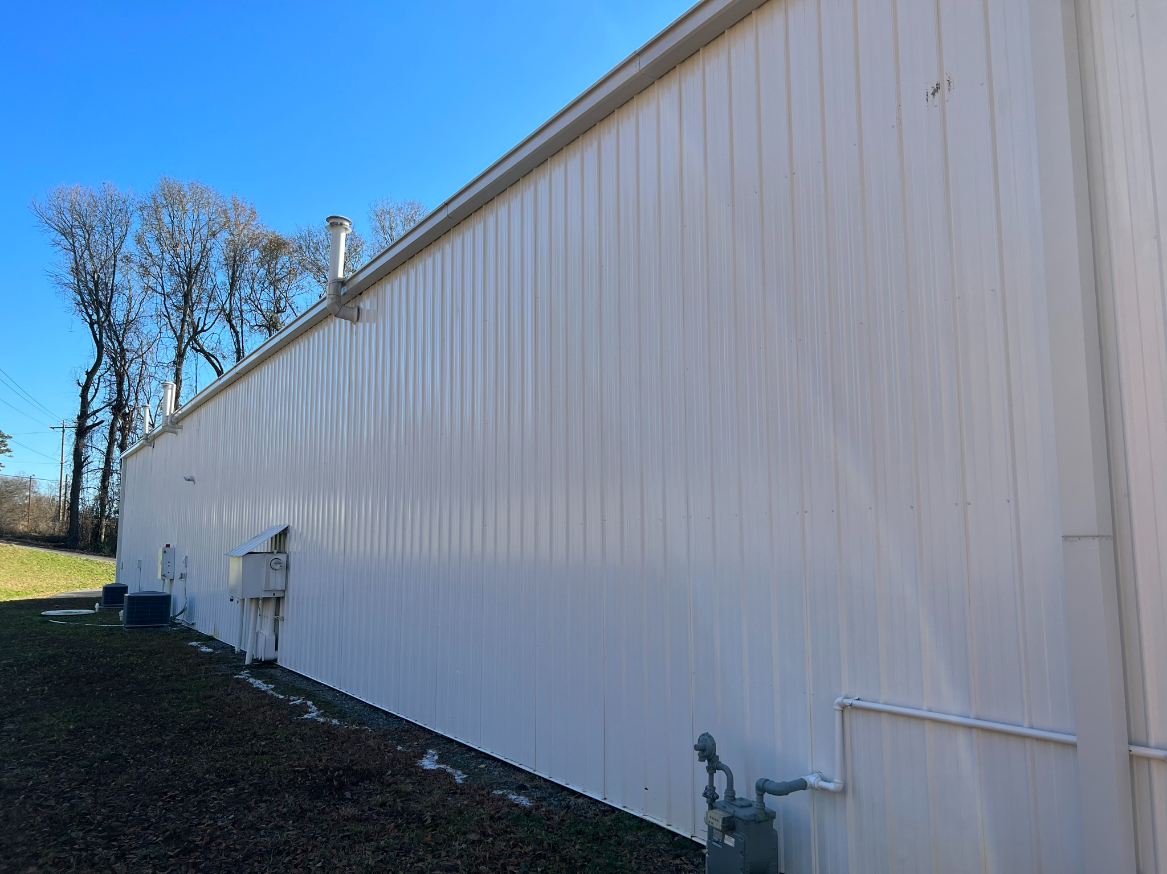 Metal building washing